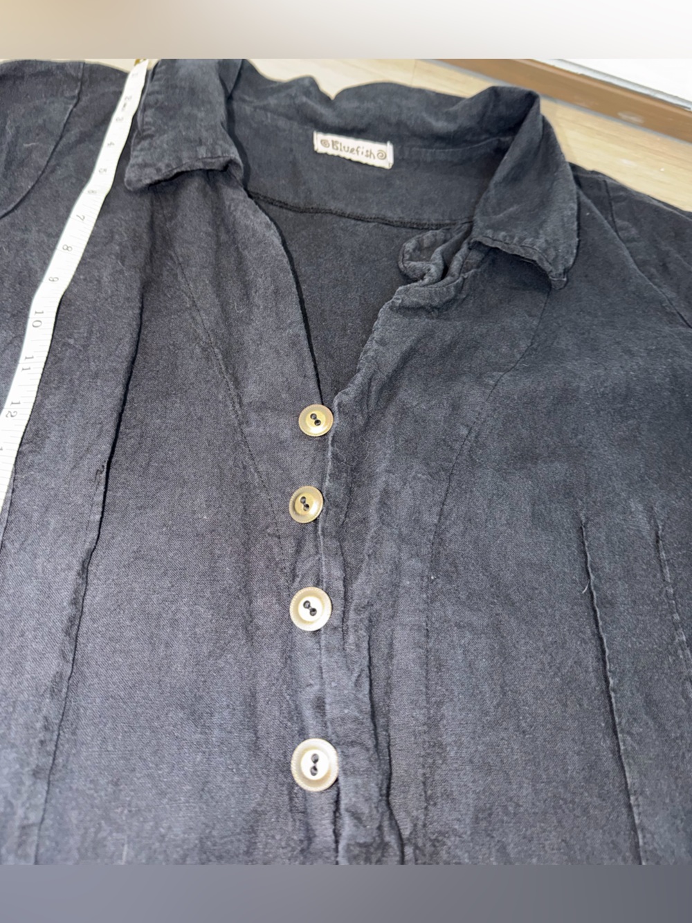 Blue Fish Black Button-Front Utility Jacket blouse - Picture 9 of 11